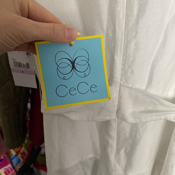 CeCe Women's White Ruffle Dress - Picture 3 of 5